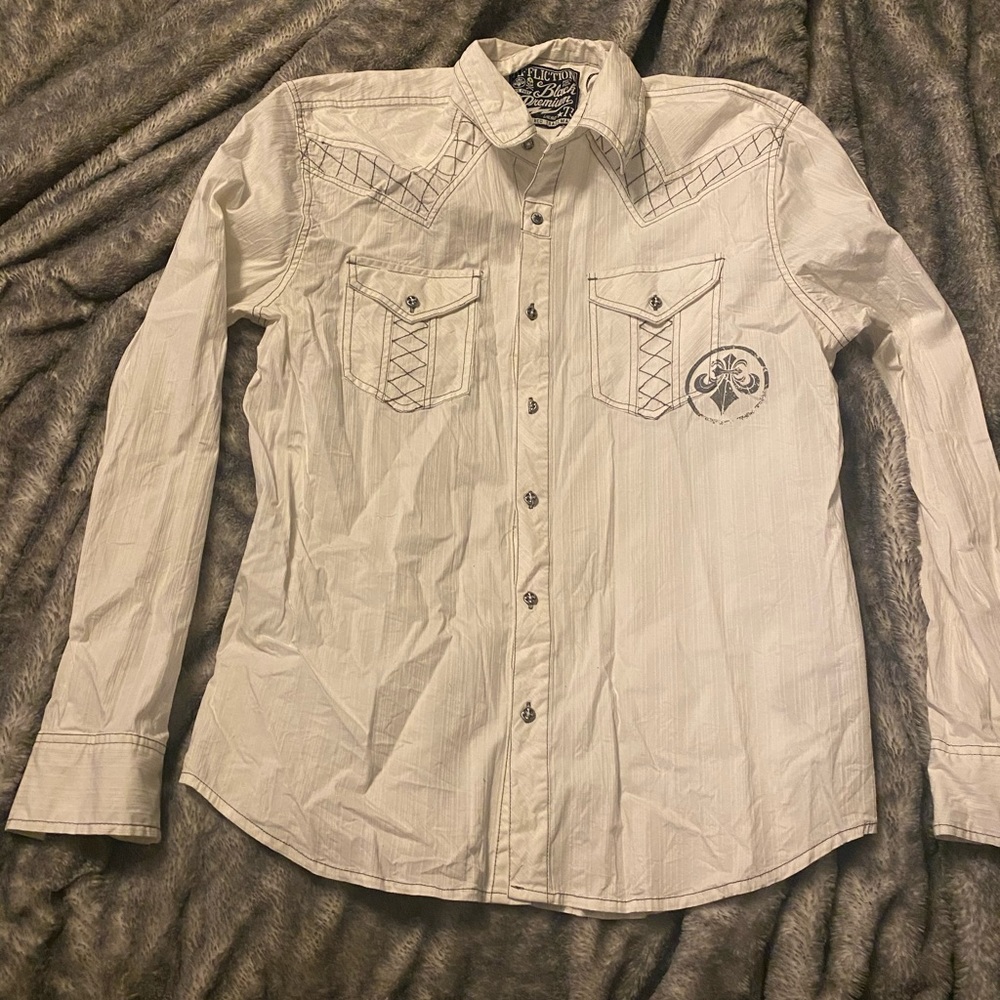 Men’s affliction button up dress shirt